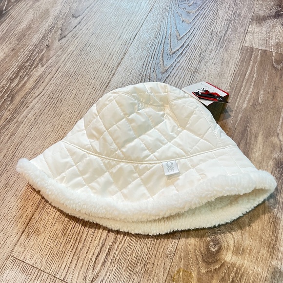 Spyder Women's Reversible Sherpa faux fur Bucket Hat white ski snowboard NWT - Picture 4 of 12